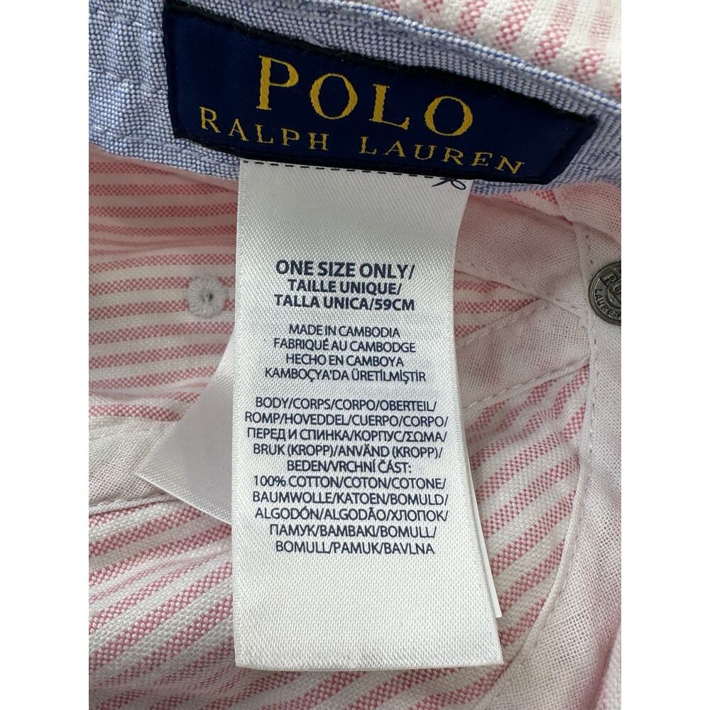 Striped Oxford Cap Save to Wishlist Polo Ralph Lauren Pink And White One Size - Picture 7 of 7